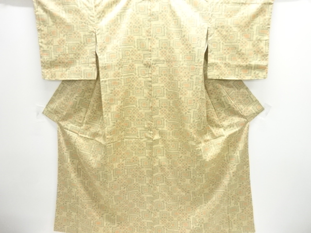 未使用品　花模様織り出し西陣お召し着物